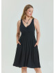 V Neck Robe Black Plus Size Dress 4587